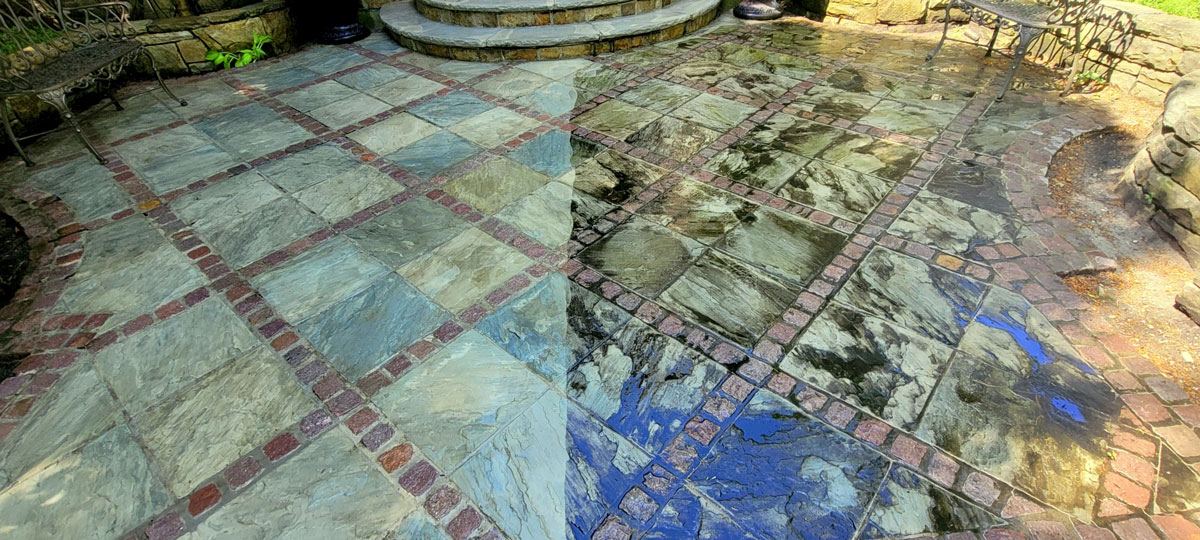 Clean interlocking patio restored by Ace Power Washing