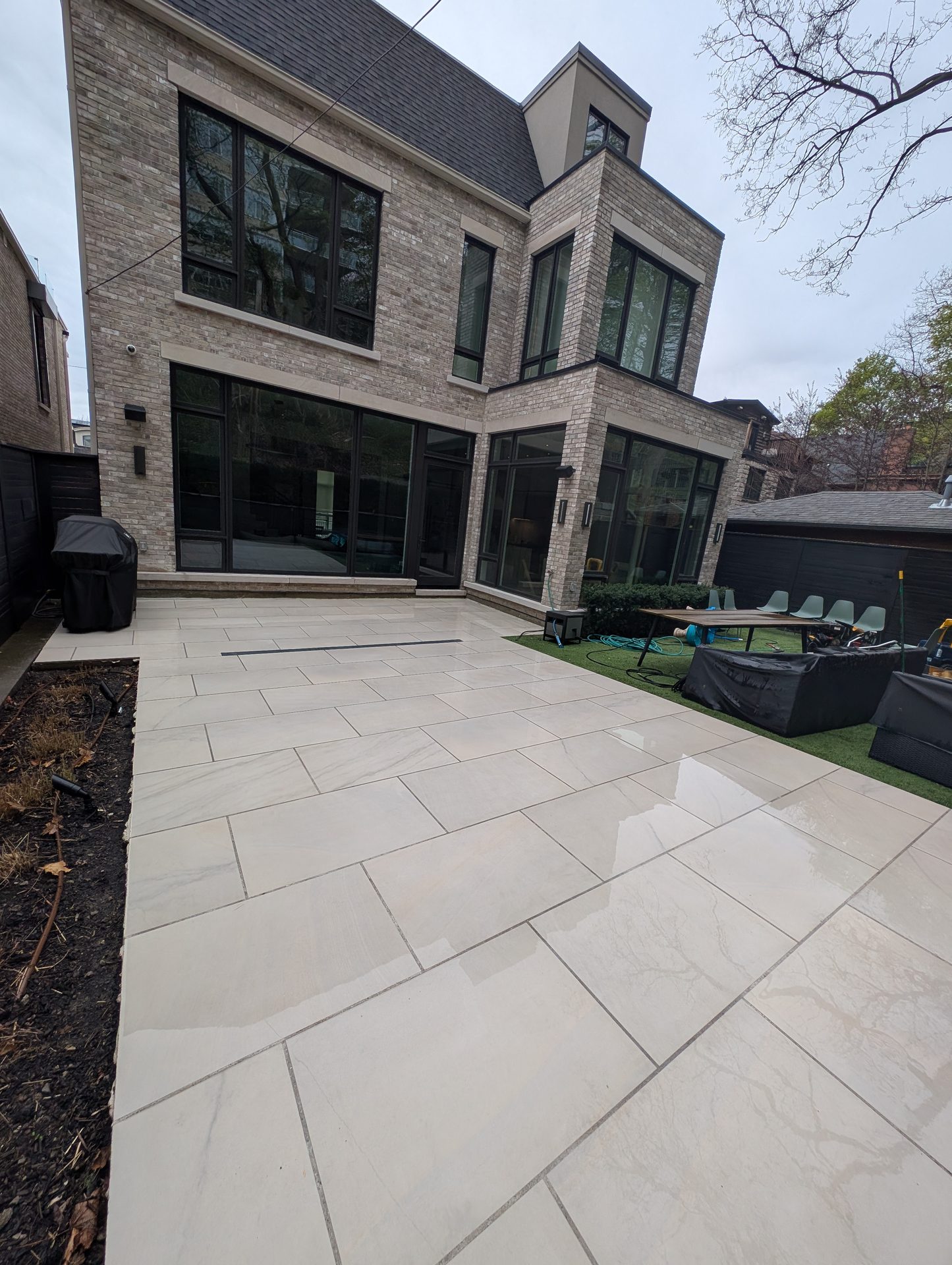 Natural stone patio after professional cleaning,Ace Power Washing