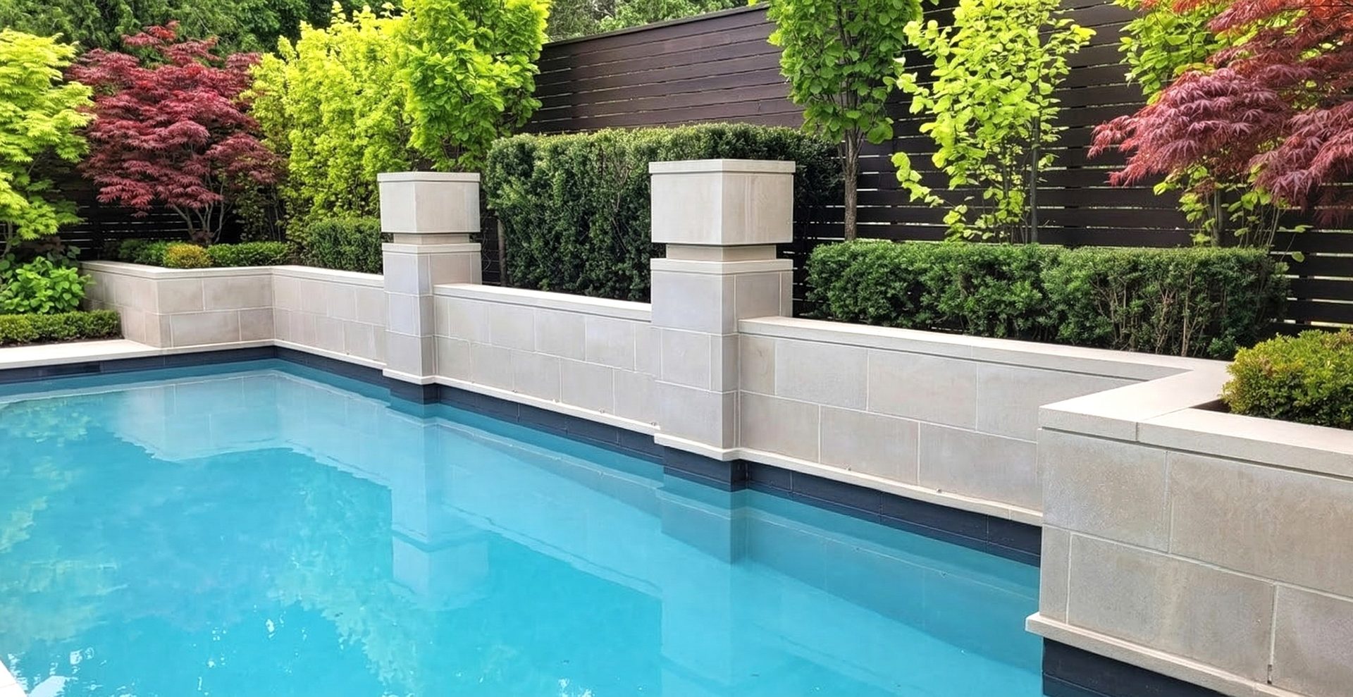 Stone pool coping in Bridle Path restored to pristine condition by ACE specialized chemical mineral removal