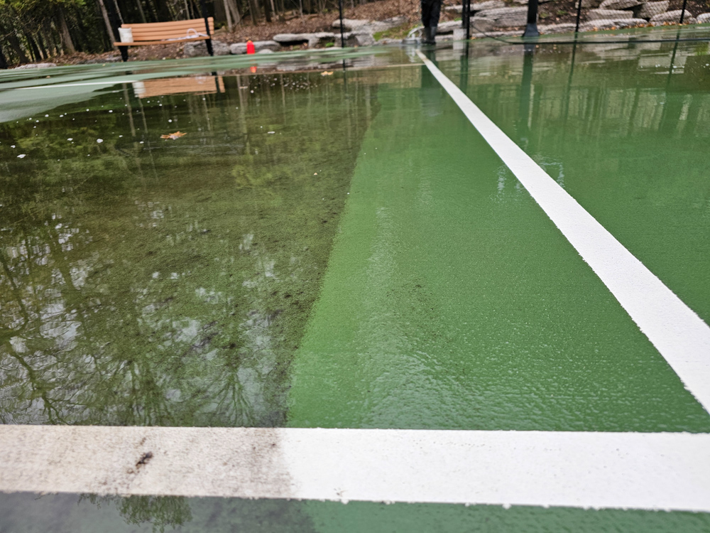 Hard court surface fully restored — algae and mildew removed by Ace Power Washing GTA estate